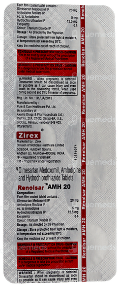Renolsar Amh 20 Tablet 10